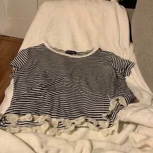 Black/White Tee with flowers